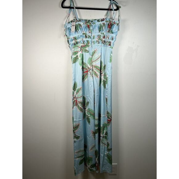 NWT Anthropologie Hutch Ruched Jumpsuit Size 4 Tropical Beach Boho Wide Leg $198 - Picture 8 of 14